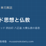 倫理インド思想と仏教を図解で総まとめウパニシャッド 四法印 八正道 大乗仏教の慈悲のアイキャッチ | 武蔵野個別指導塾 【倫理】インド思想と仏教を図解で総まとめ—ウパニシャッド 四法印 八正道 大乗仏教の慈悲のアイキャッチ 武蔵野個別指導塾