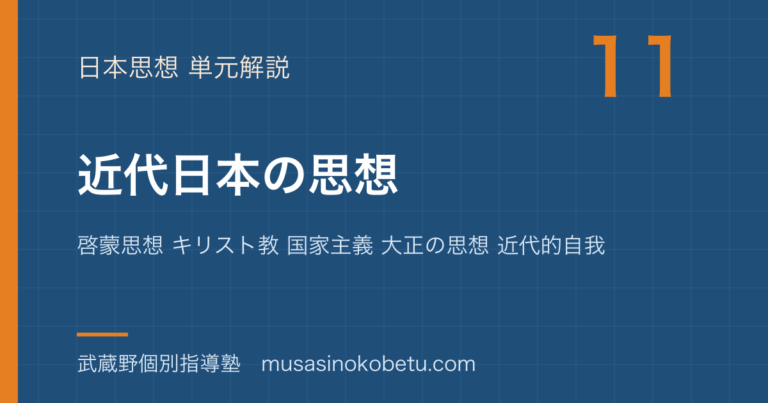 【倫理】近代日本の思想を図解で総まとめ—啓蒙思想 キリスト教 国家主義 大正の思想 近代的自我のアイキャッチ
