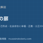 公共公共の扉を図解で総まとめ青年期自己形成社会参加と幸福正義公正の考え方のアイキャッチ | 武蔵野個別指導塾 【公共】公共の扉を図解で総まとめ—青年期・自己形成・社会参加と幸福・正義・公正の考え方のアイキャッチ 武蔵野個別指導塾