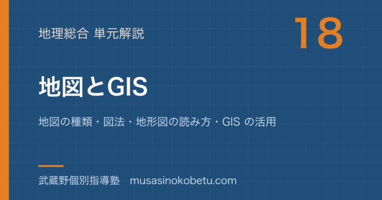 【地理総合】地図と GIS を図解で総まとめ—地図の種類・図法・地形図の読み方・GIS の活用のアイキャッチ