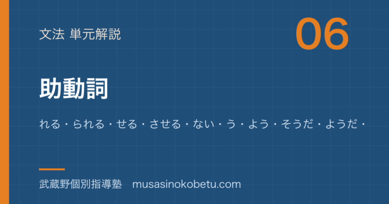 【中学国語 文法】助動詞を図解で総まとめ—れる・られる・せる・させる・ない・う・よう・そうだ・ようだ・らしいのアイキャッチ