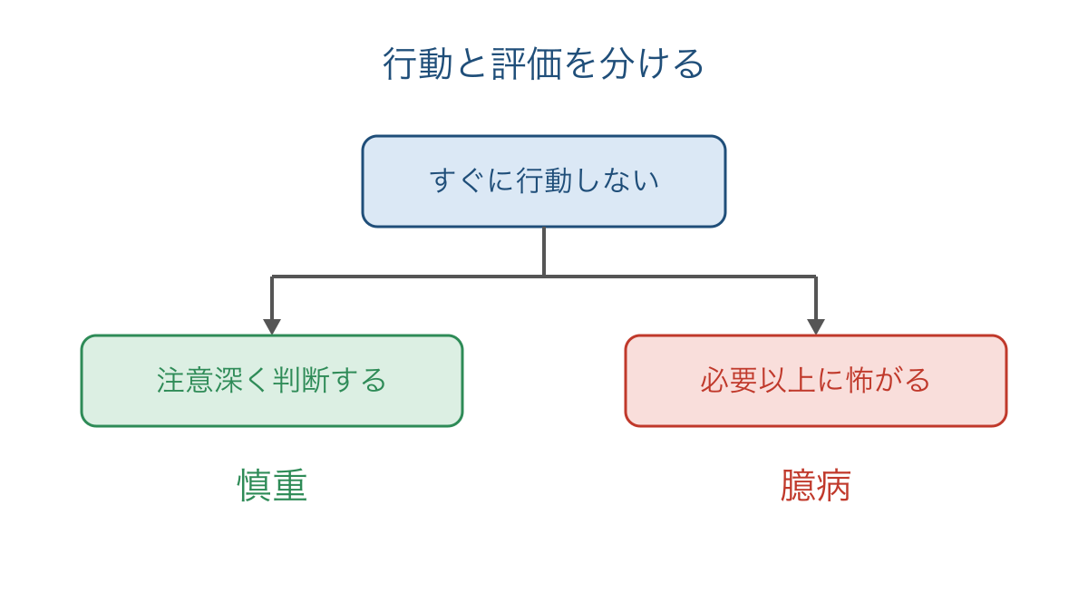 図3 行動への評価の違いから慎重と臆病を読み分ける