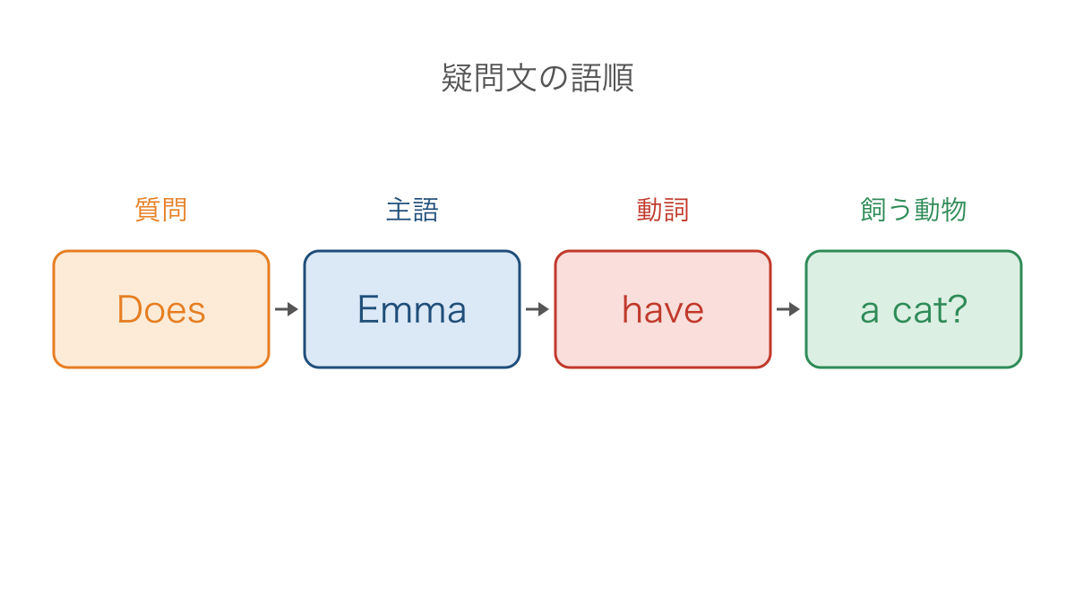 図2 疑問文の先頭の語と主語を区別する語順の図