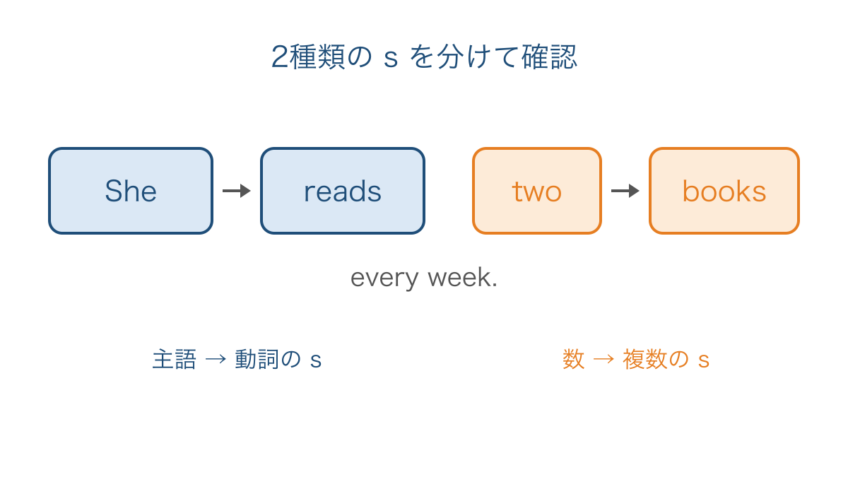 図3 主語と数から別々に確かめる2種類の s