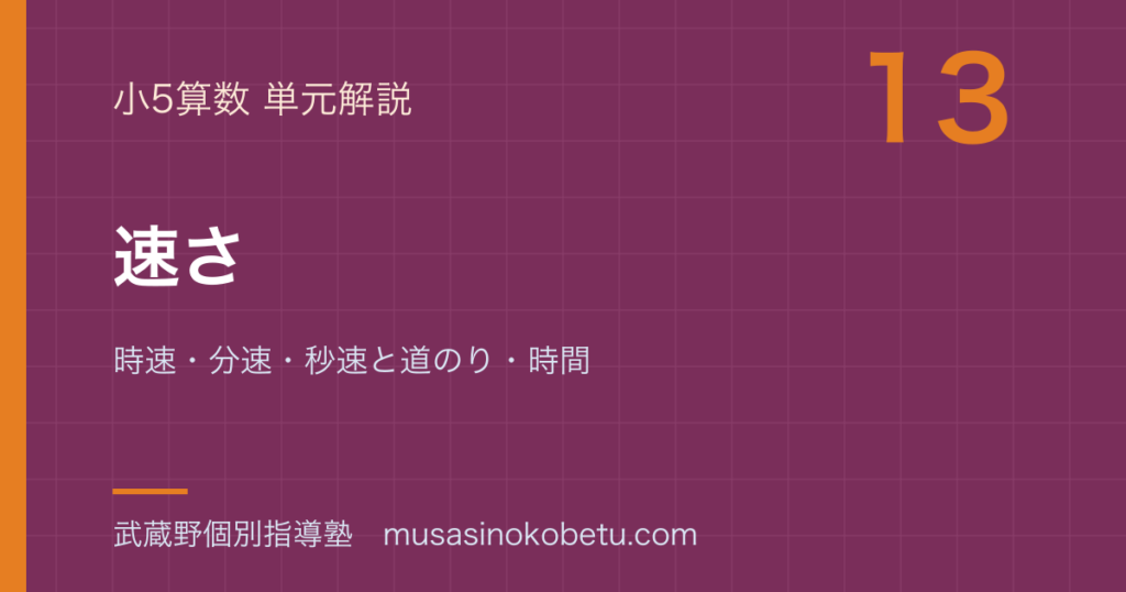 小5算数速さを図解で総まとめ時速分速秒速と道のり時間のアイキャッチ | 武蔵野個別指導塾 【小5算数】速さを図解で総まとめ—時速・分速・秒速と道のり・時間のアイキャッチ 武蔵野個別指導塾