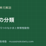 【中1理科】動物の分類を図解で総まとめ—脊椎動物の5つのなかまと無脊椎動物のアイキャッチ 武蔵野個別指導塾