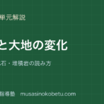 中1理科地層と大地の変化を図解で総まとめ柱状図化石堆積岩の読み方のアイキャッチ | 武蔵野個別指導塾 【中1理科】地層と大地の変化を図解で総まとめ—柱状図・化石・堆積岩の読み方のアイキャッチ 武蔵野個別指導塾