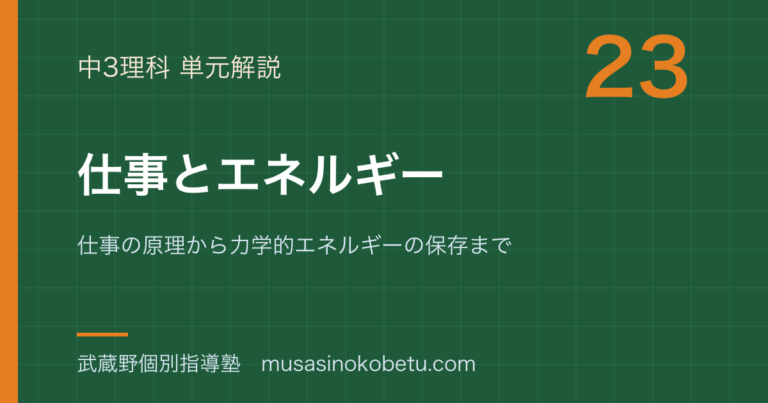 【中3理科】仕事とエネルギーを図解で総まとめ—仕事の原理から力学的エネルギーの保存までのアイキャッチ