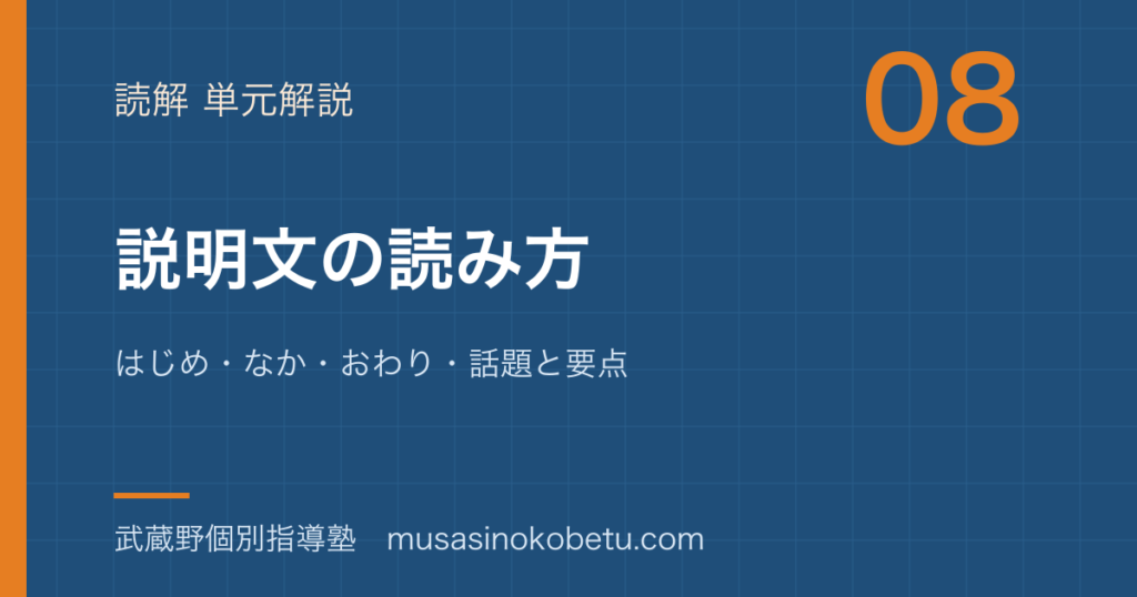 小学国語 読解説明文の読み方を図解で総まとめはじめなかおわり話題と要点のアイキャッチ | 武蔵野個別指導塾 【小学国語 読解】説明文の読み方を図解で総まとめ—はじめ・なか・おわり・話題と要点のアイキャッチ 武蔵野個別指導塾