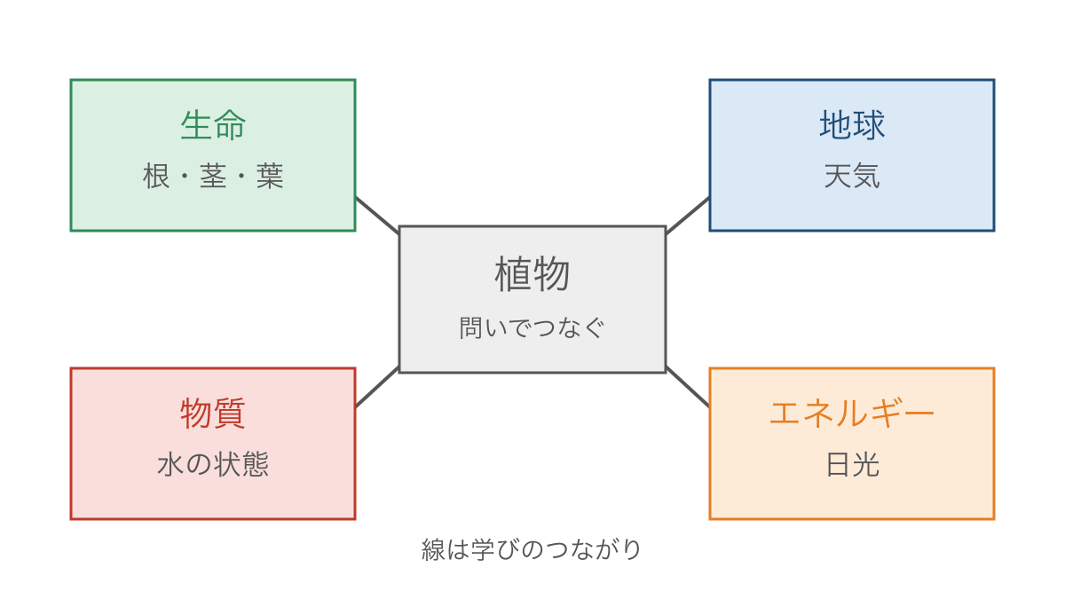 図1 植物を中心に生命・地球・物質・エネルギーをつなぐ地図
