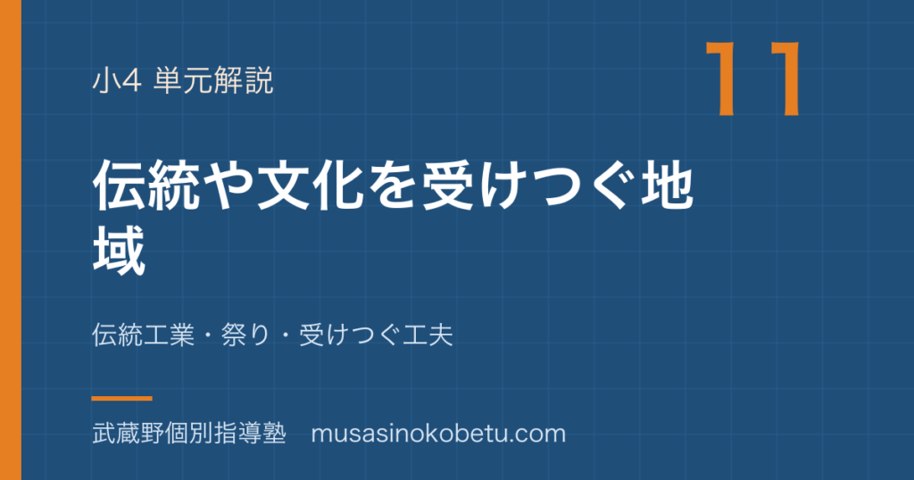 小4社会伝統や文化を受けつぐ地域を図解で総まとめ伝統工業祭り受けつぐ工夫のアイキャッチ | 武蔵野個別指導塾 【小4社会】伝統や文化を受けつぐ地域を図解で総まとめ—伝統工業・祭り・受けつぐ工夫のアイキャッチ 武蔵野個別指導塾