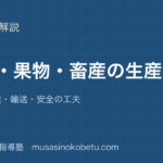 【小5社会】野菜 果物 畜産の生産を図解で総まとめ—産地と気候・輸送・安全の工夫のアイキャッチ 武蔵野個別指導塾