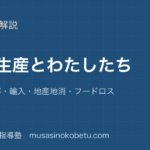 小5社会食料生産とわたしたちを図解で総まとめ食料自給率輸入地産地消フードロスのアイキャッチ | 武蔵野個別指導塾 【小5社会】食料生産とわたしたちを図解で総まとめ—食料自給率・輸入・地産地消・フードロスのアイキャッチ 武蔵野個別指導塾