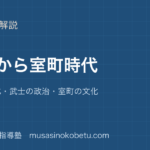 【小6社会】平安から室町時代を図解で総まとめ—貴族の文化・武士の政治・室町の文化のアイキャッチ 武蔵野個別指導塾