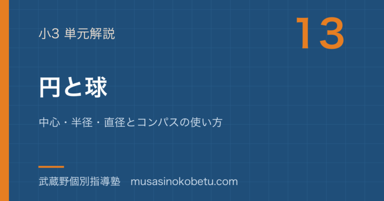 【小3算数】円と球を図解で総まとめ—中心・半径・直径とコンパスの使い方のアイキャッチ