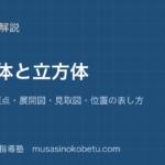 小4算数直方体と立方体を図解で総まとめ面辺頂点展開図見取図位置の表し方のアイキャッチ | 武蔵野個別指導塾 【小4算数】直方体と立方体を図解で総まとめ—面・辺・頂点・展開図・見取図・位置の表し方のアイキャッチ 武蔵野個別指導塾