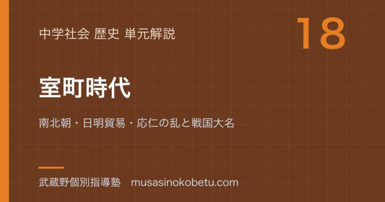 【中学歴史】室町時代を図解で総まとめ—南北朝・日明貿易・応仁の乱と戦国大名のアイキャッチ
