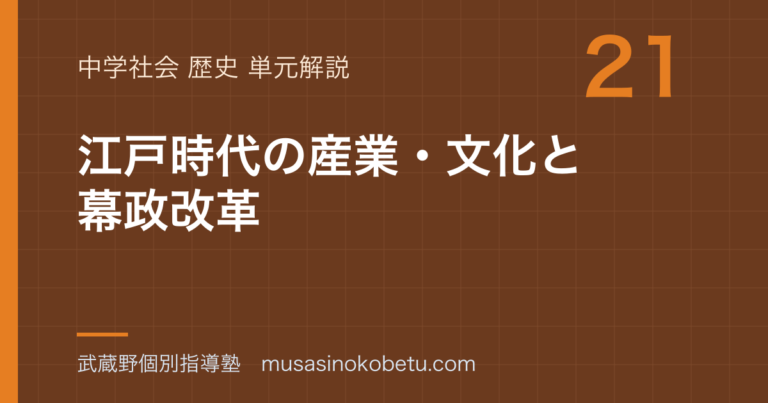 【中学歴史】江戸時代の産業・文化と幕政改革を図解で総まとめのアイキャッチ