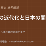 中学歴史欧米の近代化と日本の開国を図解で総まとめ市民革命から江戸幕府の滅亡までのアイキャッチ | 武蔵野個別指導塾 【中学歴史】欧米の近代化と日本の開国を図解で総まとめ—市民革命から江戸幕府の滅亡までのアイキャッチ 武蔵野個別指導塾