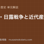 中学歴史日清日露戦争と近代産業を図解で総まとめのアイキャッチ | 武蔵野個別指導塾 【中学歴史】日清・日露戦争と近代産業を図解で総まとめのアイキャッチ 武蔵野個別指導塾