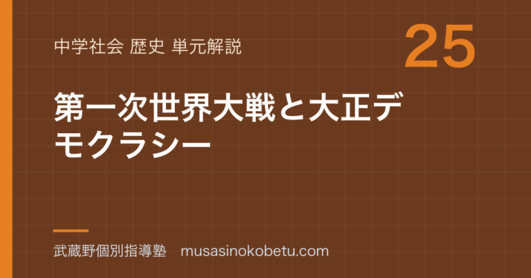 【中学歴史】第一次世界大戦と大正デモクラシーを図解で総まとめのアイキャッチ