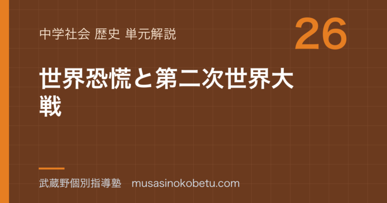 【中学歴史】世界恐慌と第二次世界大戦を図解で総まとめのアイキャッチ