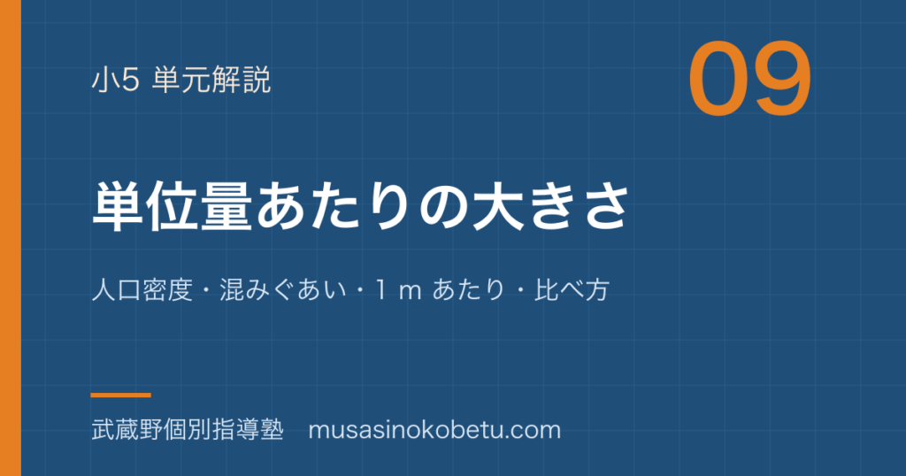 小5算数単位量あたりの大きさを図解で総まとめ人口密度混みぐあい1 m あたり比べ方のアイキャッチ | 武蔵野個別指導塾 【小5算数】単位量あたりの大きさを図解で総まとめ—人口密度・混みぐあい・1 m あたり・比べ方のアイキャッチ 武蔵野個別指導塾